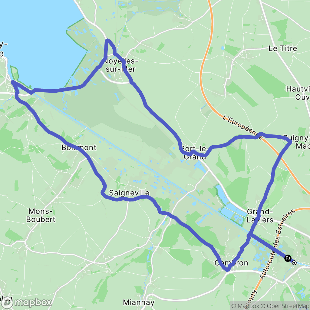 Abbeville : carte du parcours de randonnée - France
