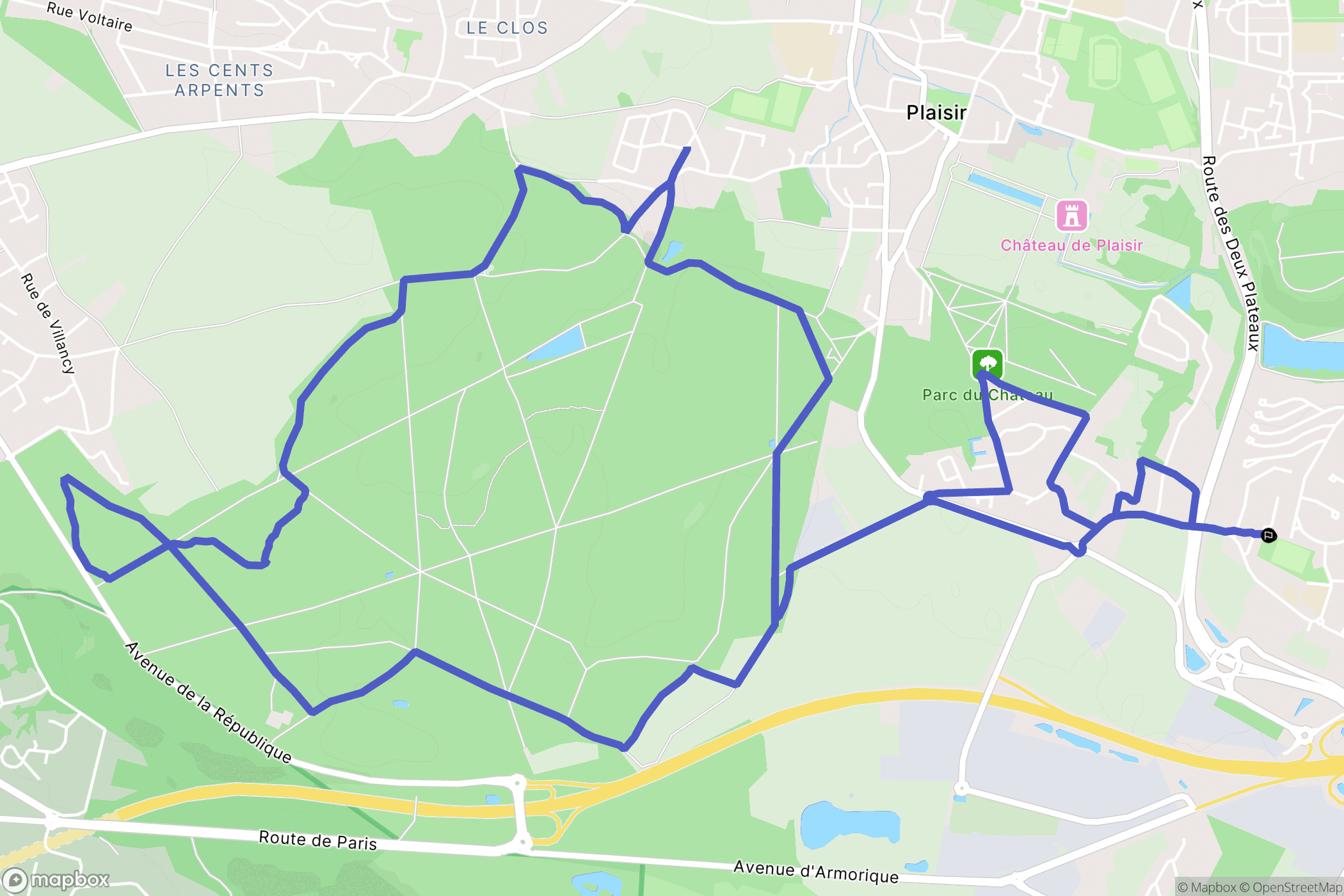 Plaisir : carte du parcours de randonnée - France
