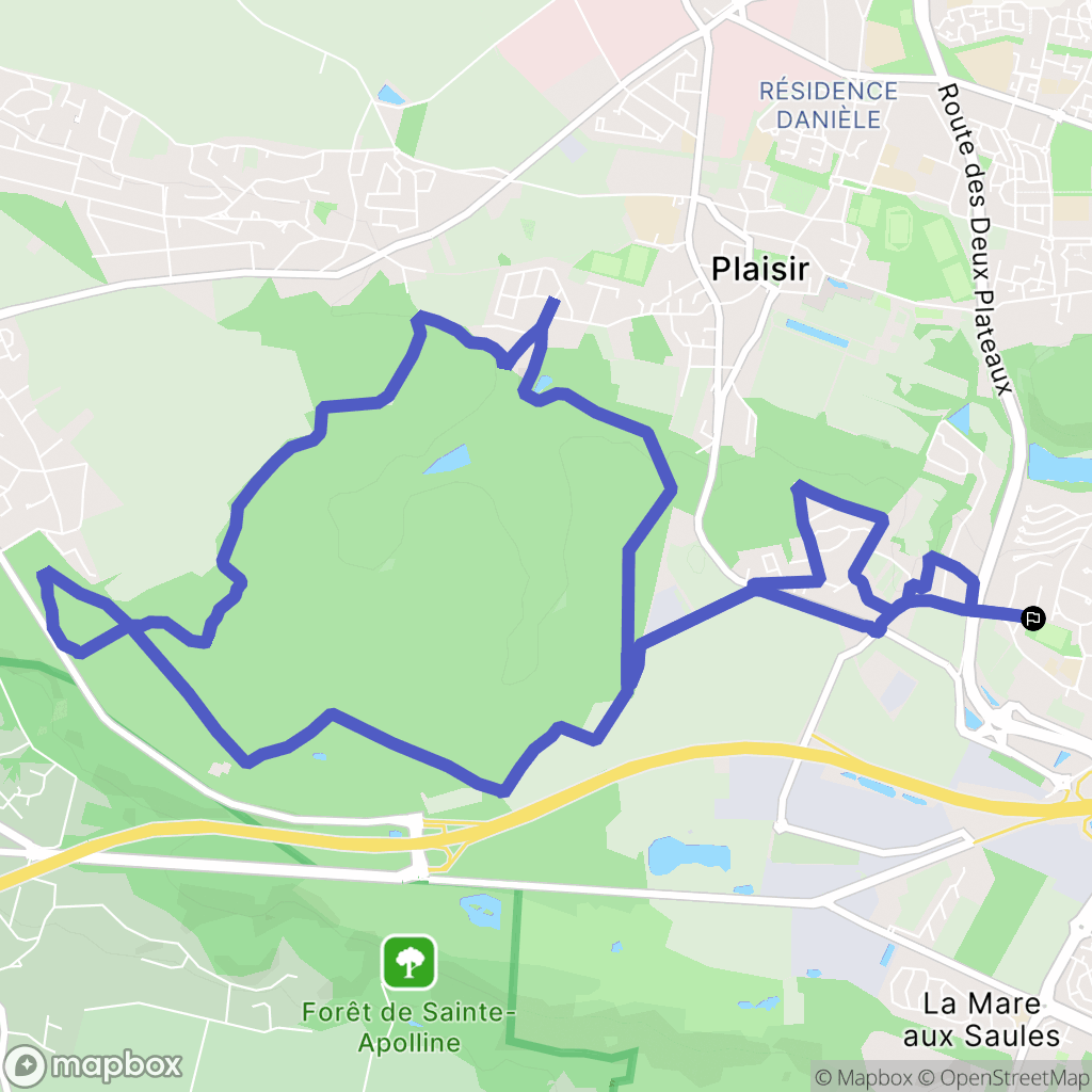 Plaisir : carte du parcours de randonnée - France