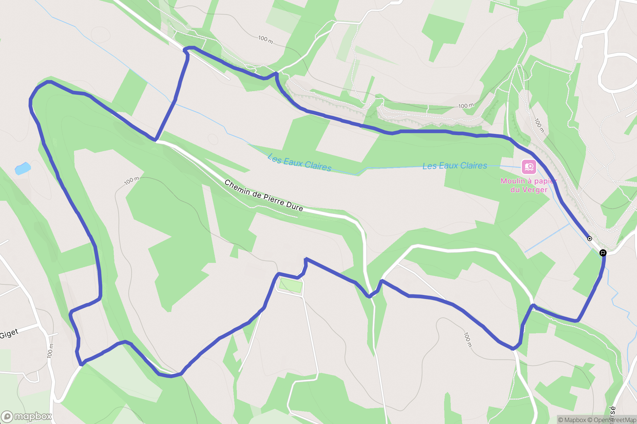 Puymoyen : carte du parcours de randonnée - France