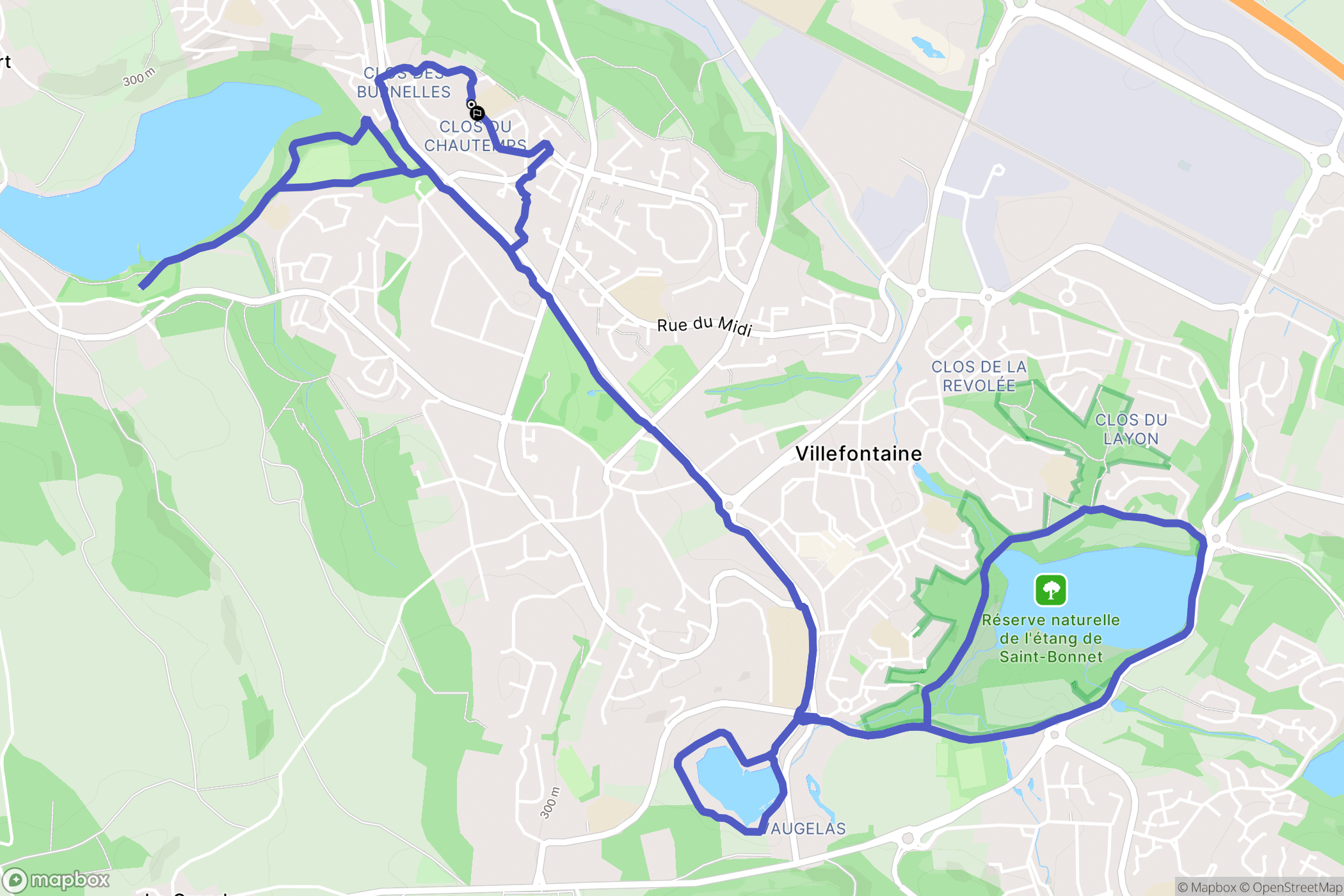 Villefontaine : carte du parcours de randonnée - France