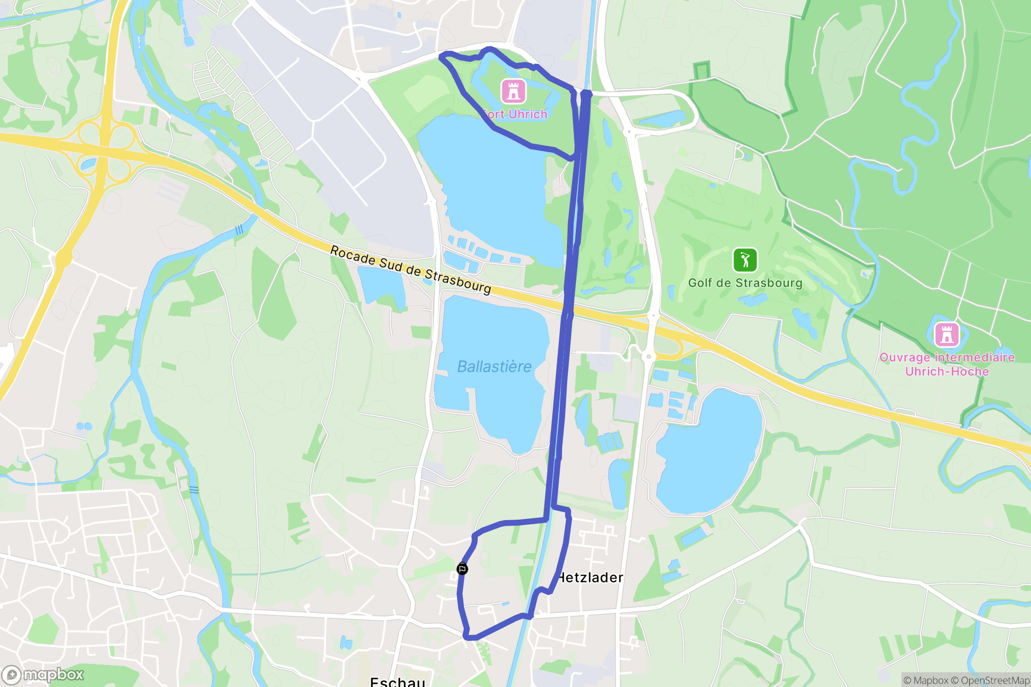 Eschau : carte du parcours de randonnée - France