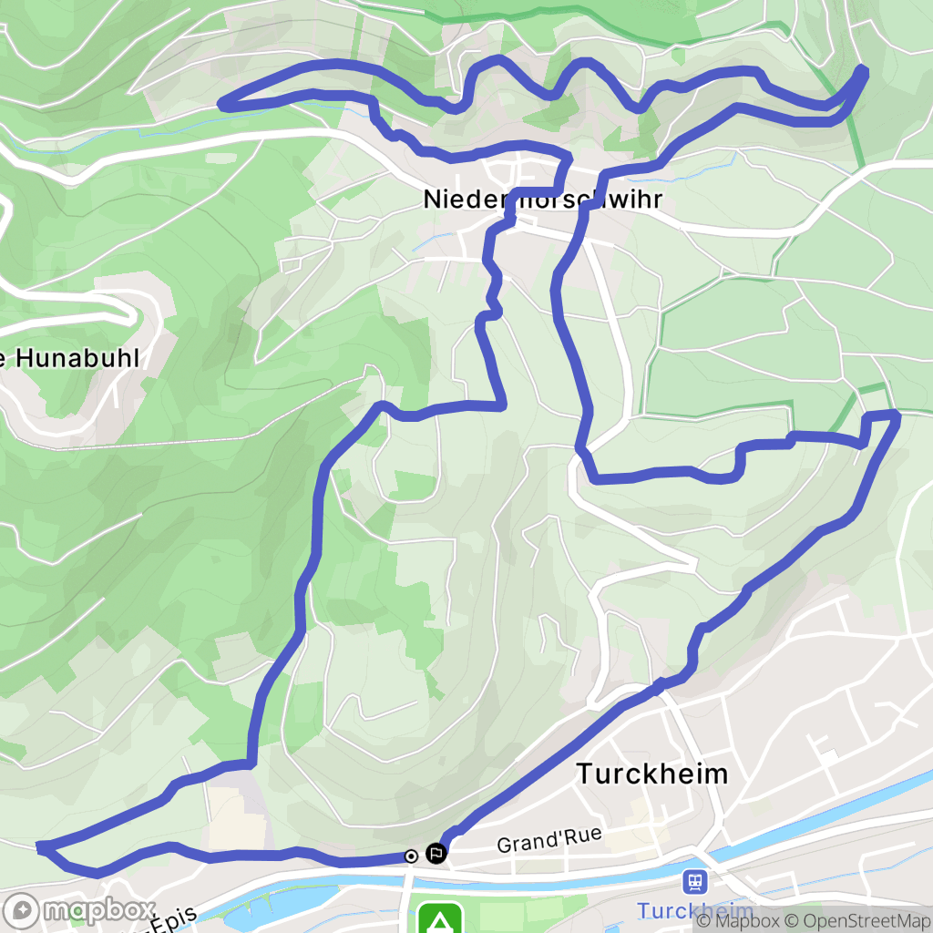 Turckheim : carte du parcours de randonnée - France