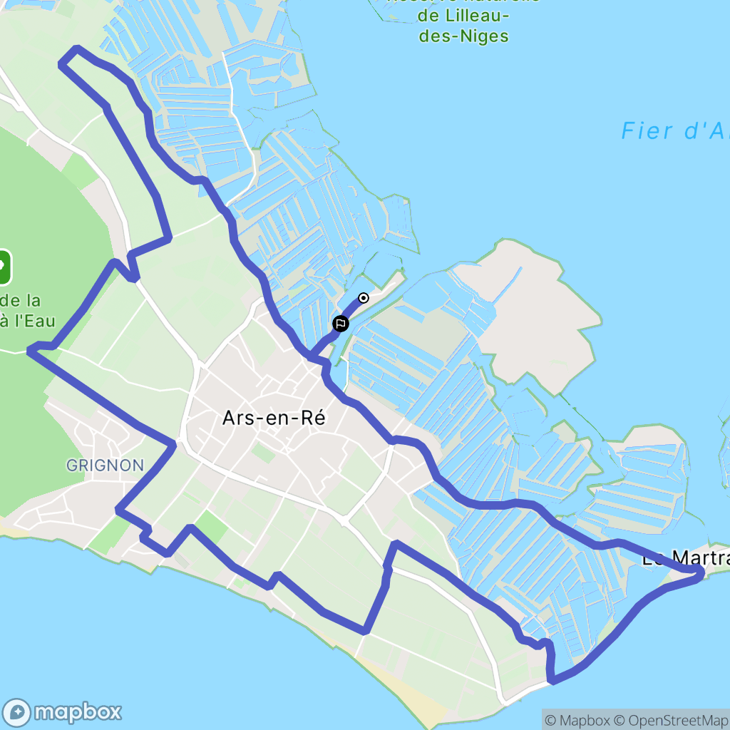 Ars-en-Ré : carte du parcours de randonnée - France