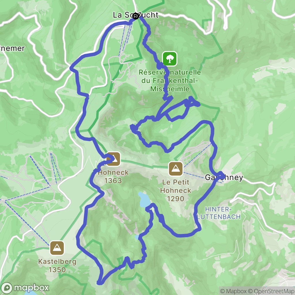 Le Valtin : carte du parcours de randonnée - France