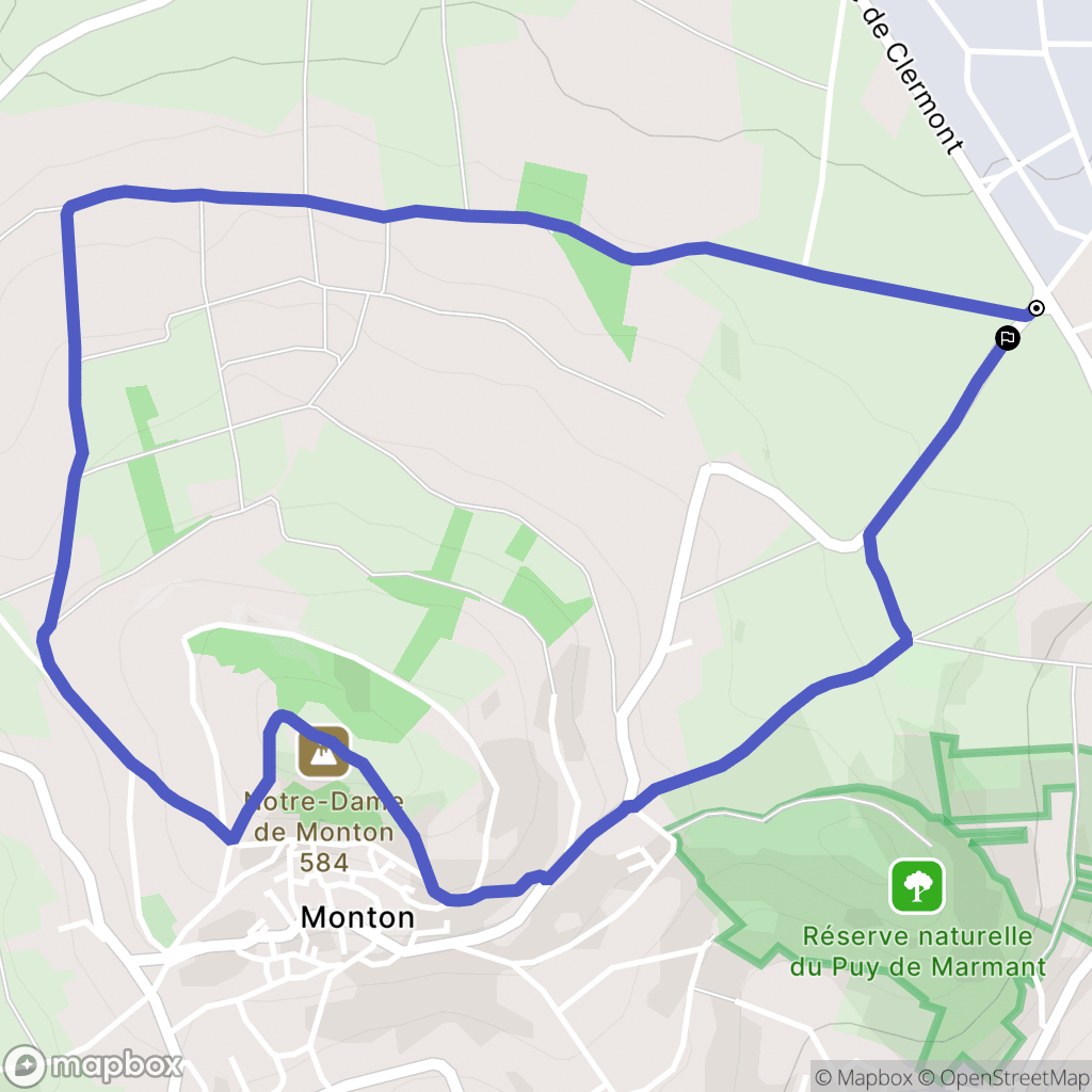 Veyre-Monton : carte du parcours de randonnée - France