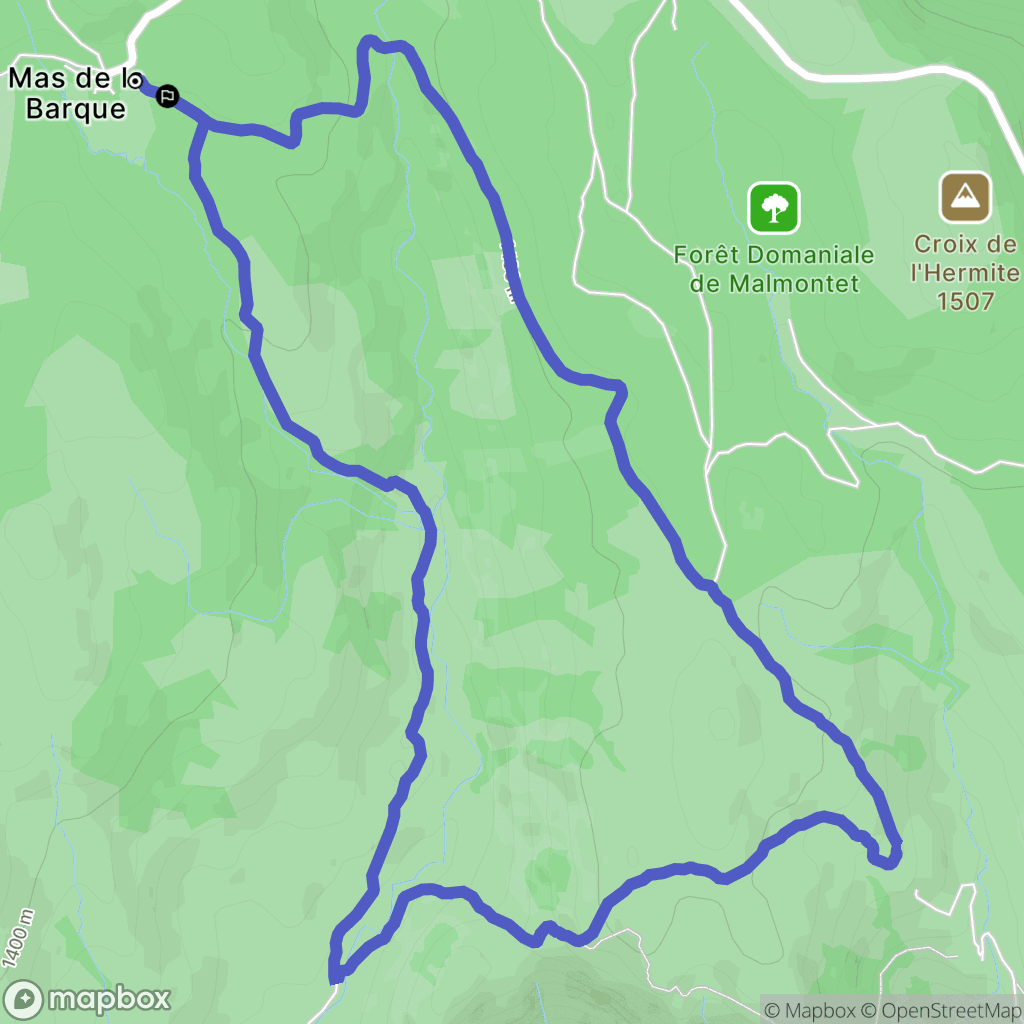 Pont-de-Montvert-Sud-Mont-Lozère : carte du parcours de randonnée - France
