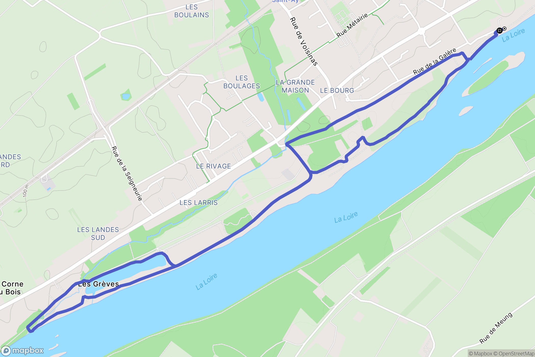 Saint-Ay : carte du parcours de randonnée - France