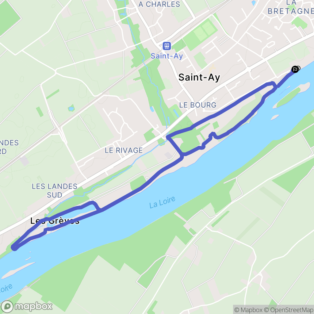 Saint-Ay : carte du parcours de randonnée - France