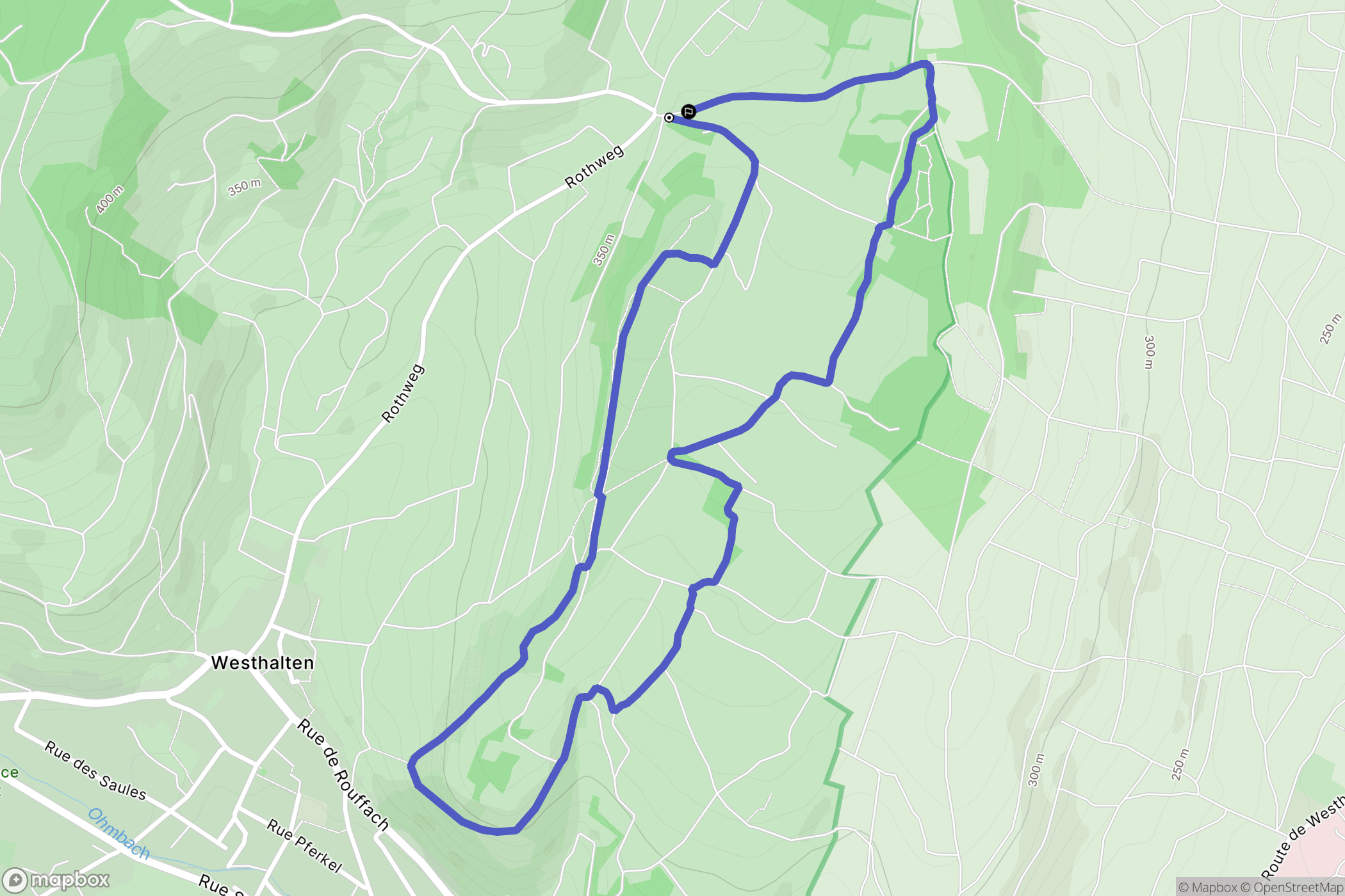 Westhalten : carte du parcours de randonnée - France