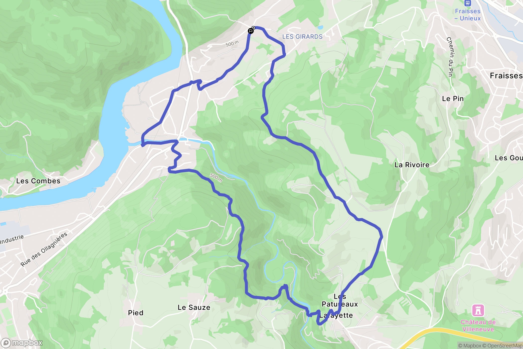 Saint-Paul-en-Cornillon : carte du parcours de randonnée - France