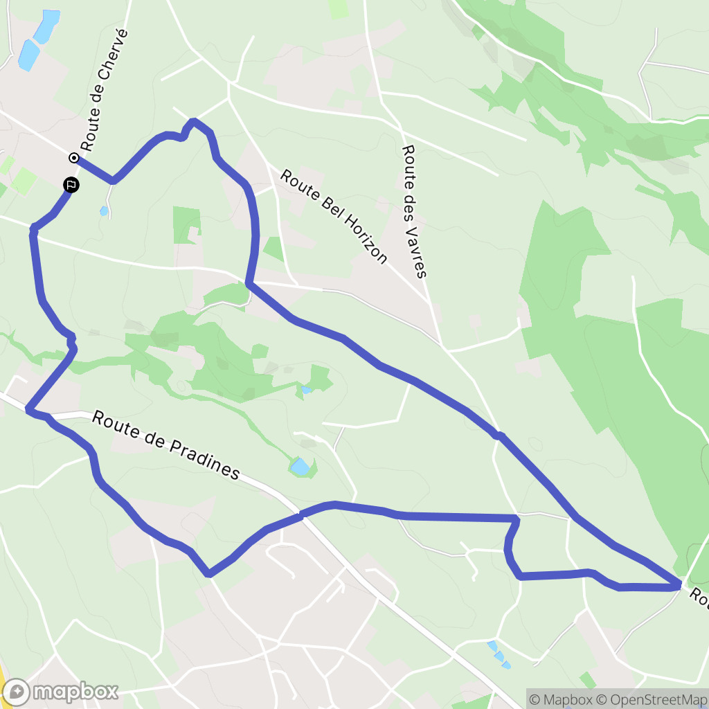 Perreux : carte du parcours de randonnée - France