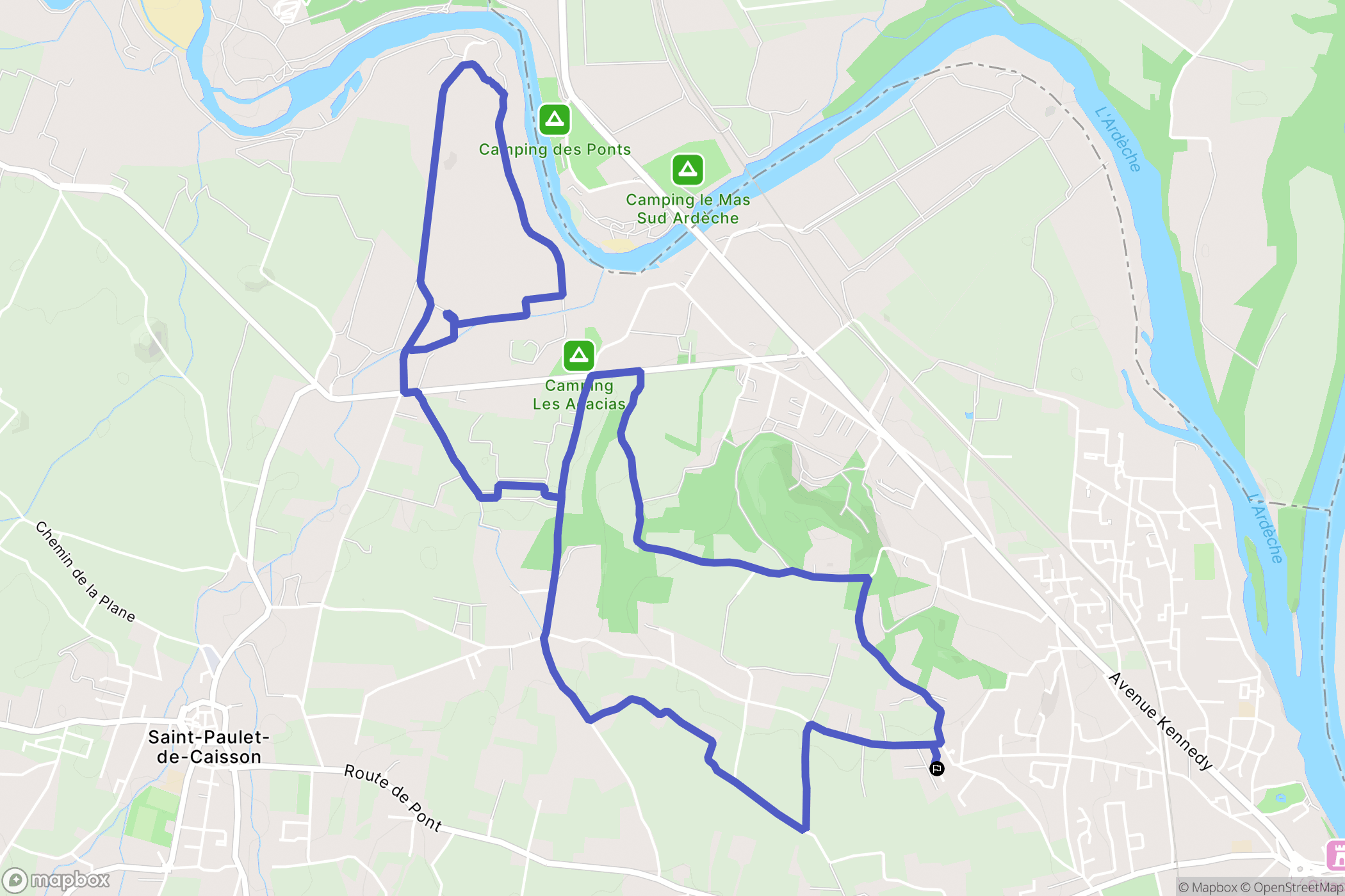 Pont-Saint-Esprit : carte du parcours de randonnée - France