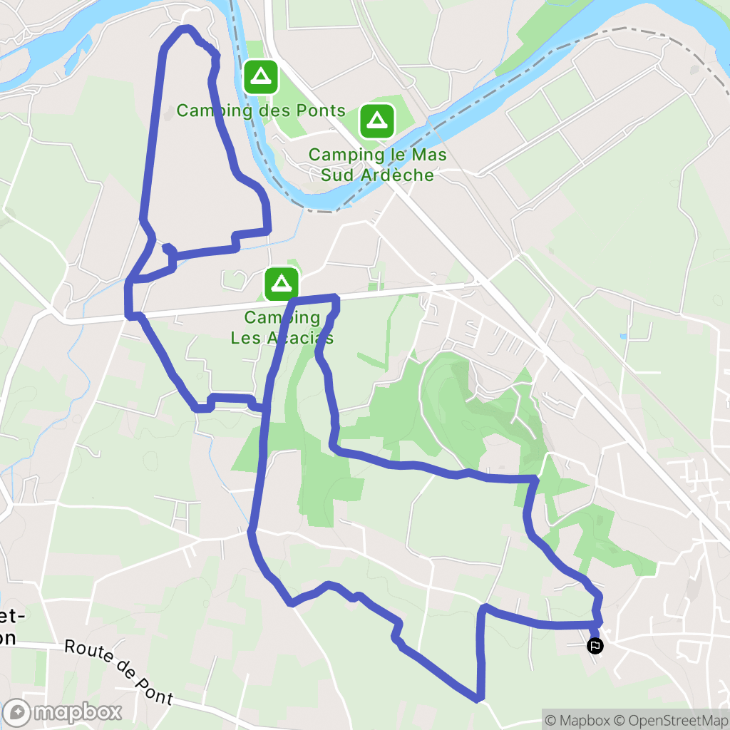 Pont-Saint-Esprit : carte du parcours de randonnée - France