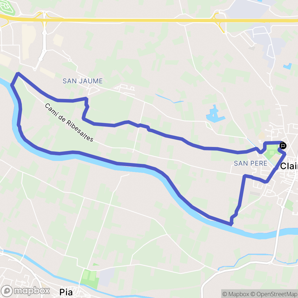 Claira : carte du parcours de randonnée - France