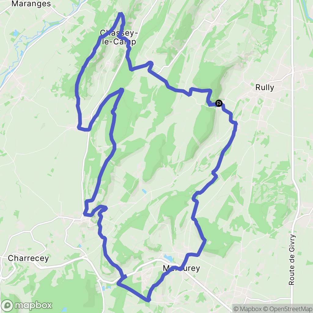 Rully : carte du parcours de randonnée - France
