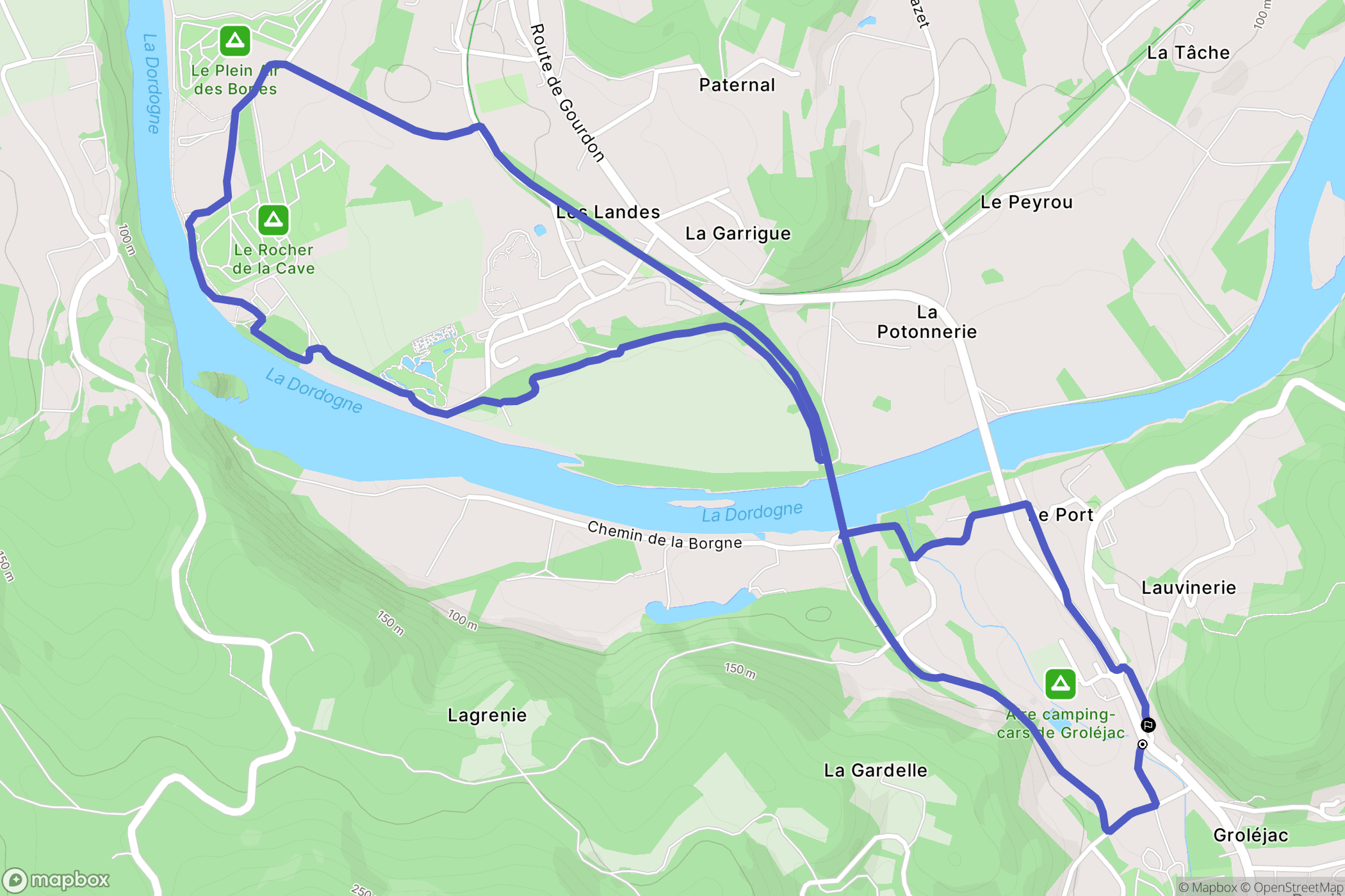 Groléjac : carte du parcours de randonnée - France