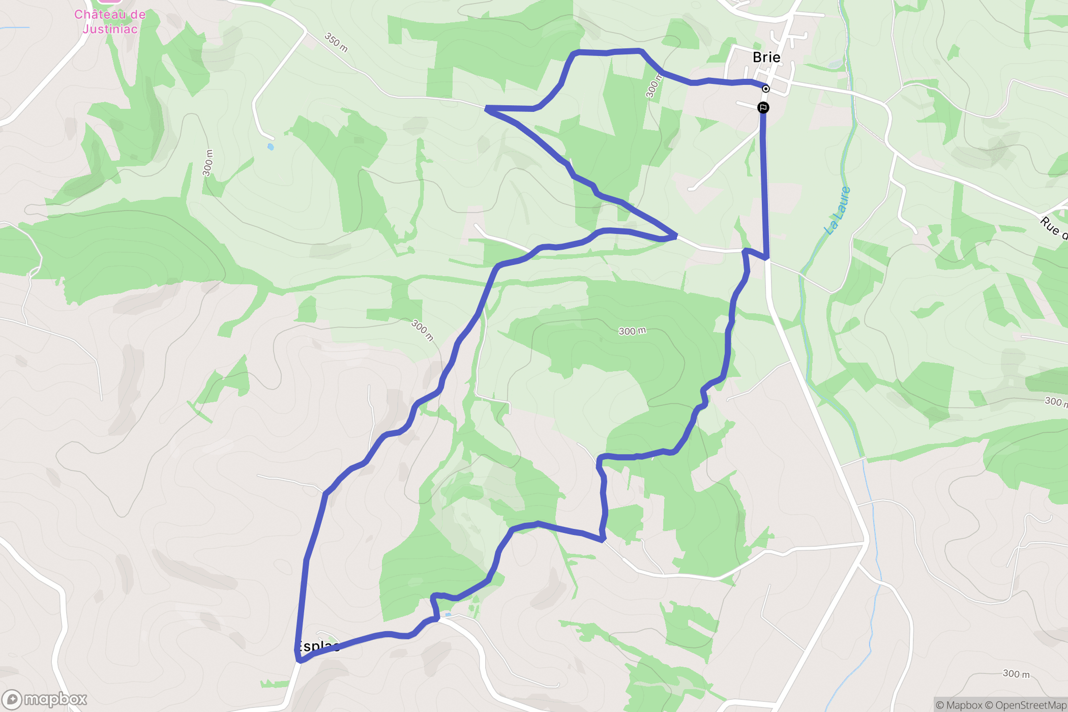 Brie : carte du parcours de randonnée - France