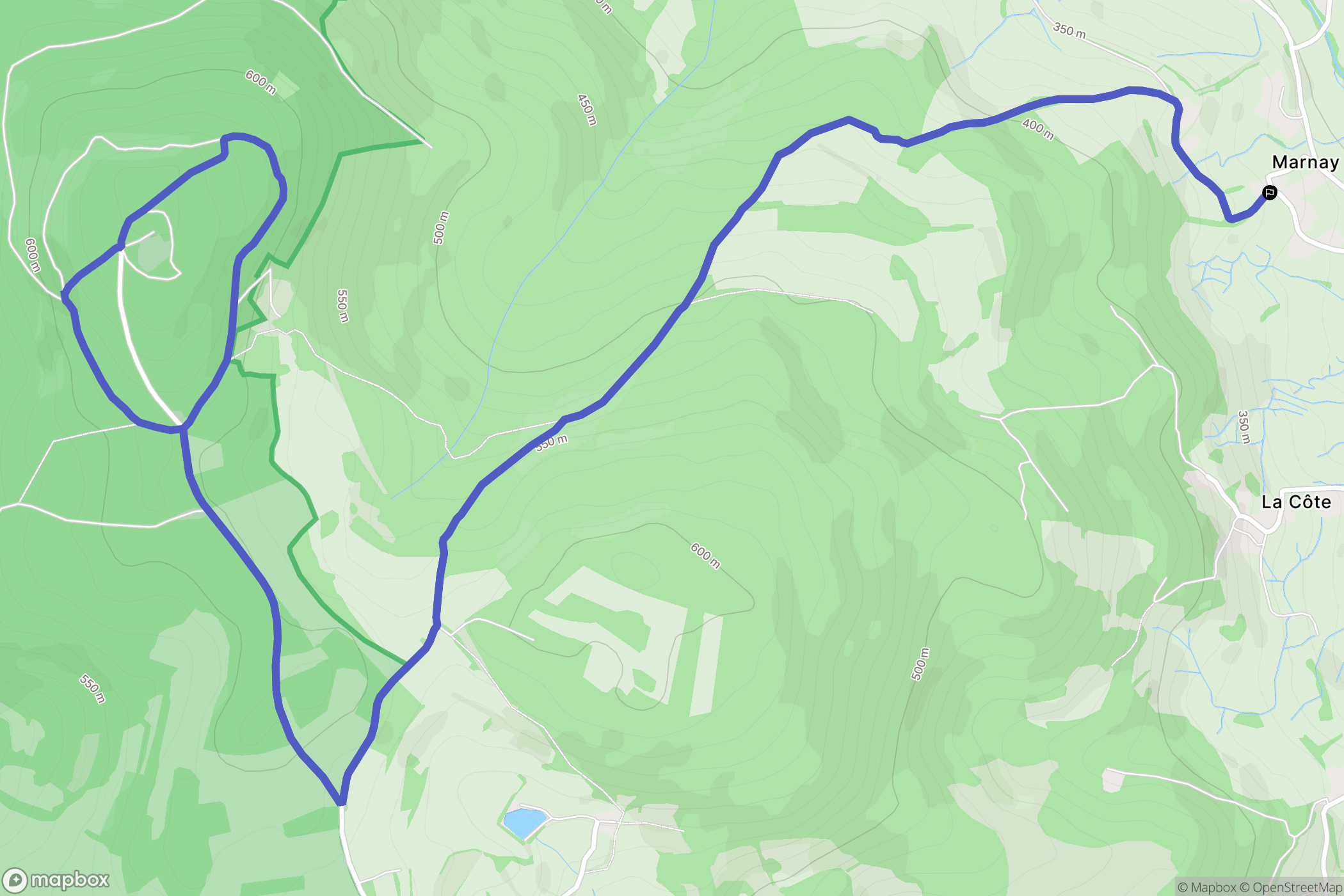 Saint-Symphorien-de-Marmagne : carte du parcours de randonnée - France