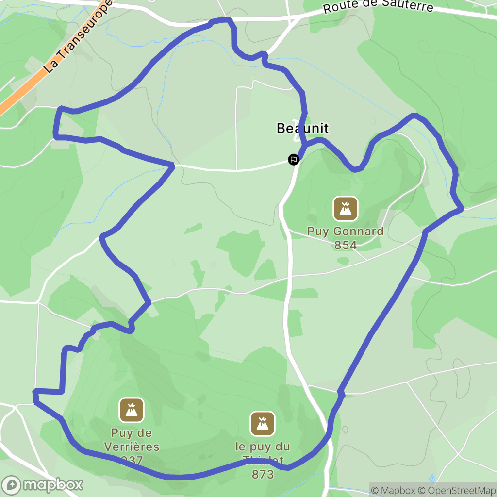 Charbonnières-les-Varennes : carte du parcours de randonnée - France