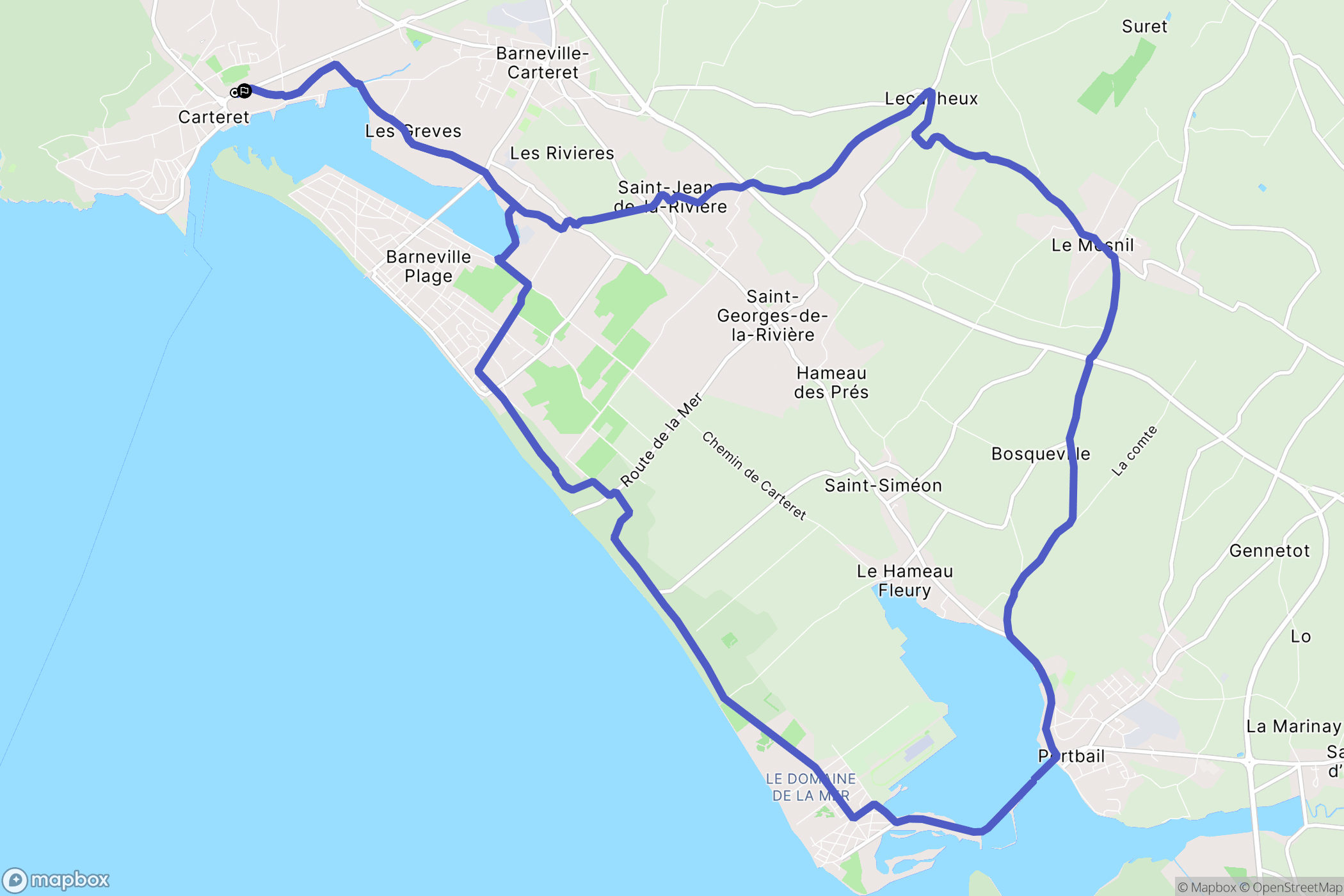 Barneville-Carteret : carte du parcours de randonnée - France