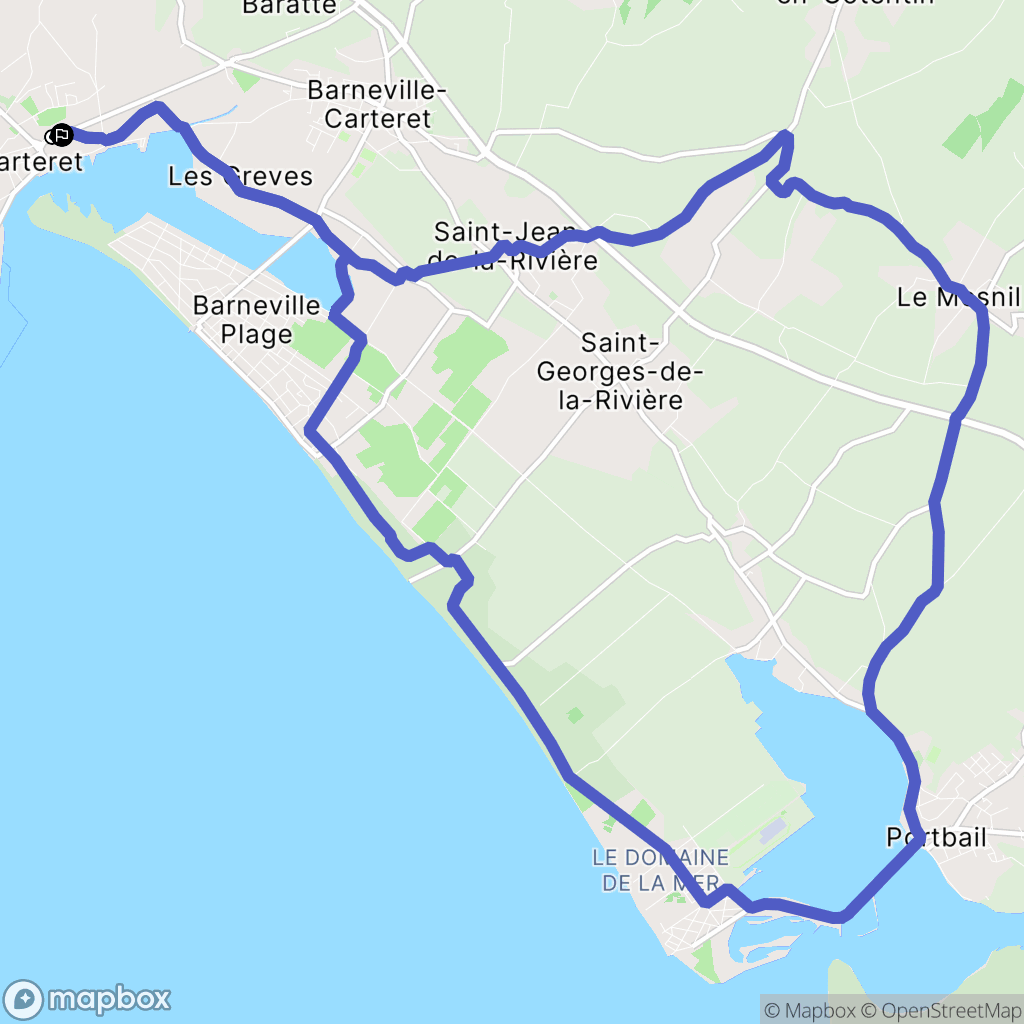 Barneville-Carteret : carte du parcours de randonnée - France