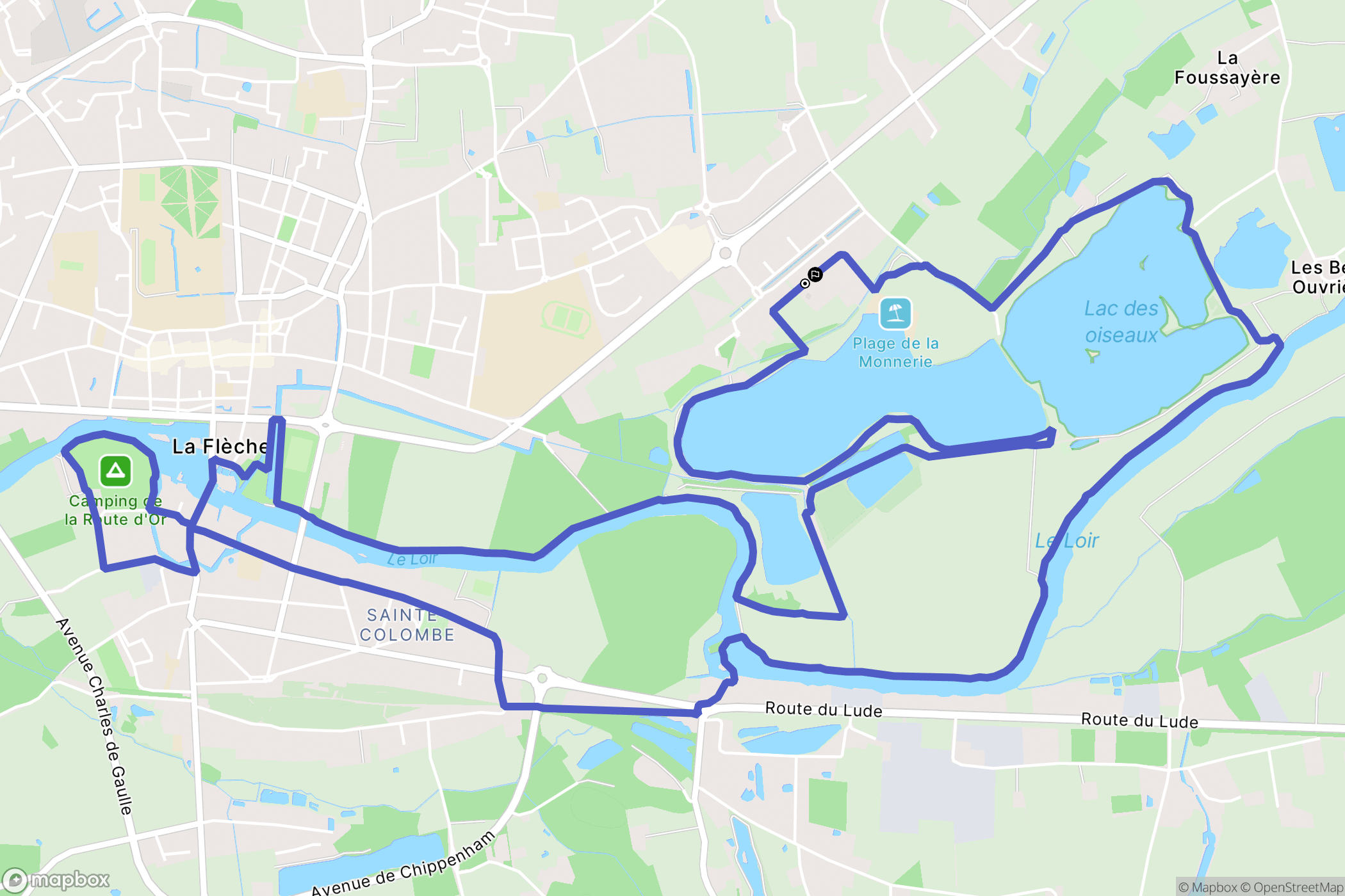 La Flèche : carte du parcours de randonnée - France