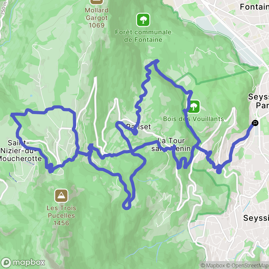 Seyssinet-Pariset : carte du parcours de randonnée - France