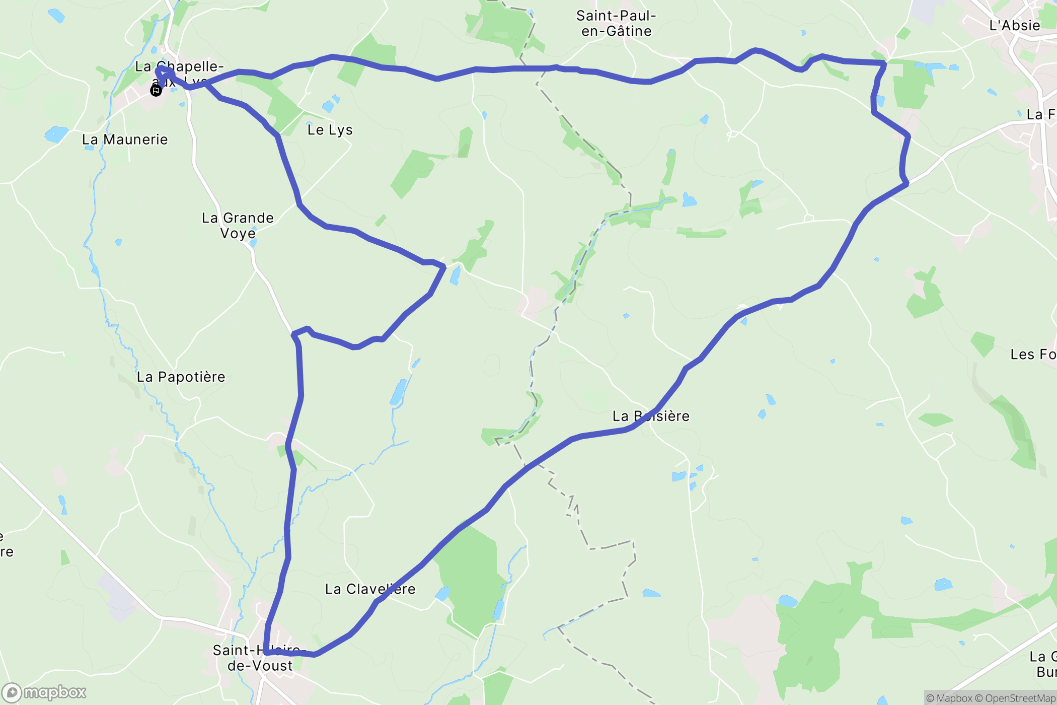 La Chapelle-aux-Lys : carte du parcours de randonnée - France
