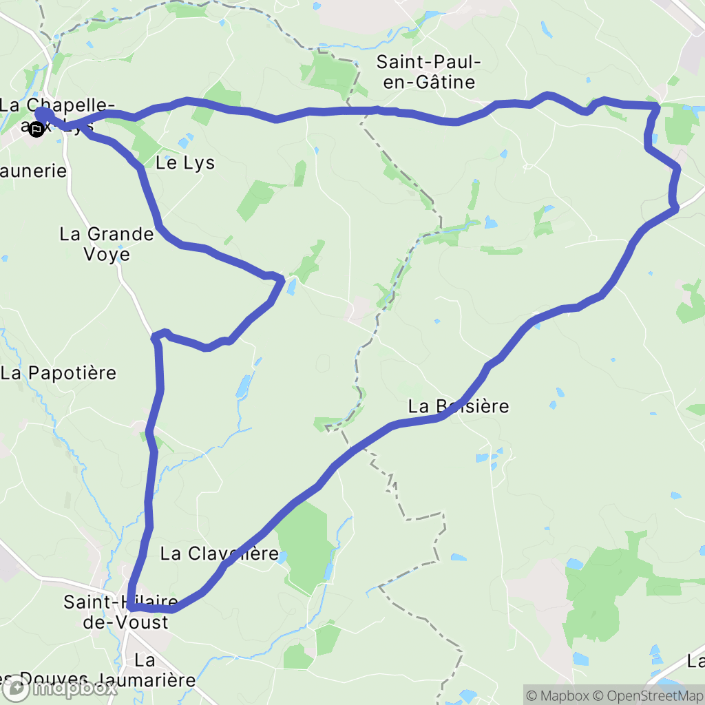 La Chapelle-aux-Lys : carte du parcours de randonnée - France