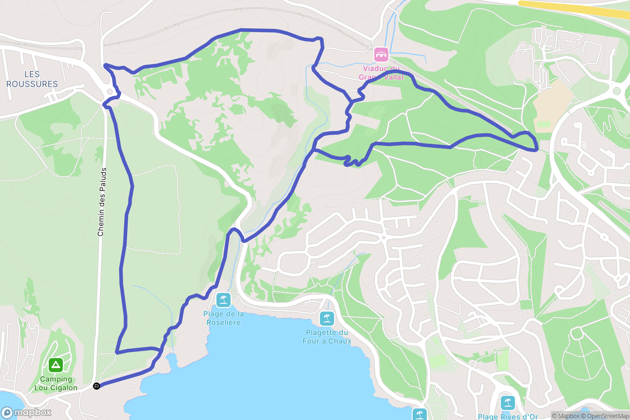Martigues : carte du parcours de randonnée - France