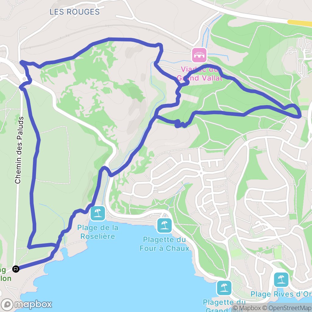 Martigues : carte du parcours de randonnée - France
