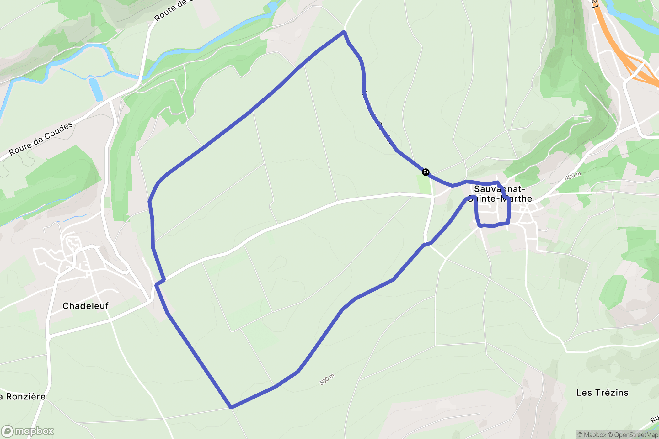 Sauvagnat-Sainte-Marthe : carte du parcours de randonnée - France