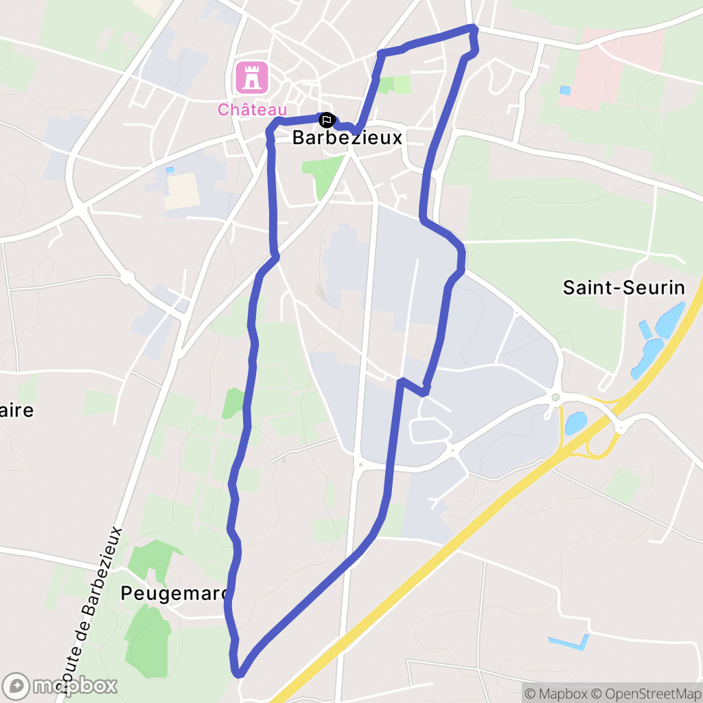 Barbezieux-Saint-Hilaire : carte du parcours de randonnée - France