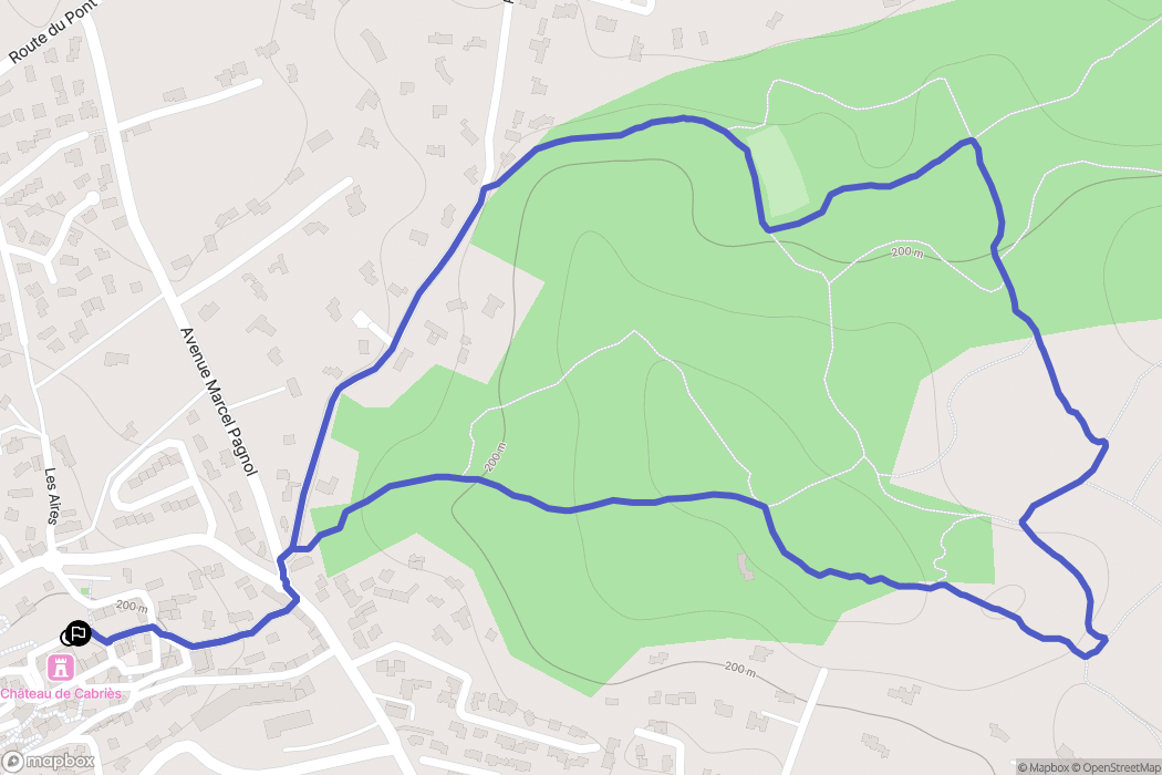 Cabriès : carte du parcours de randonnée - France