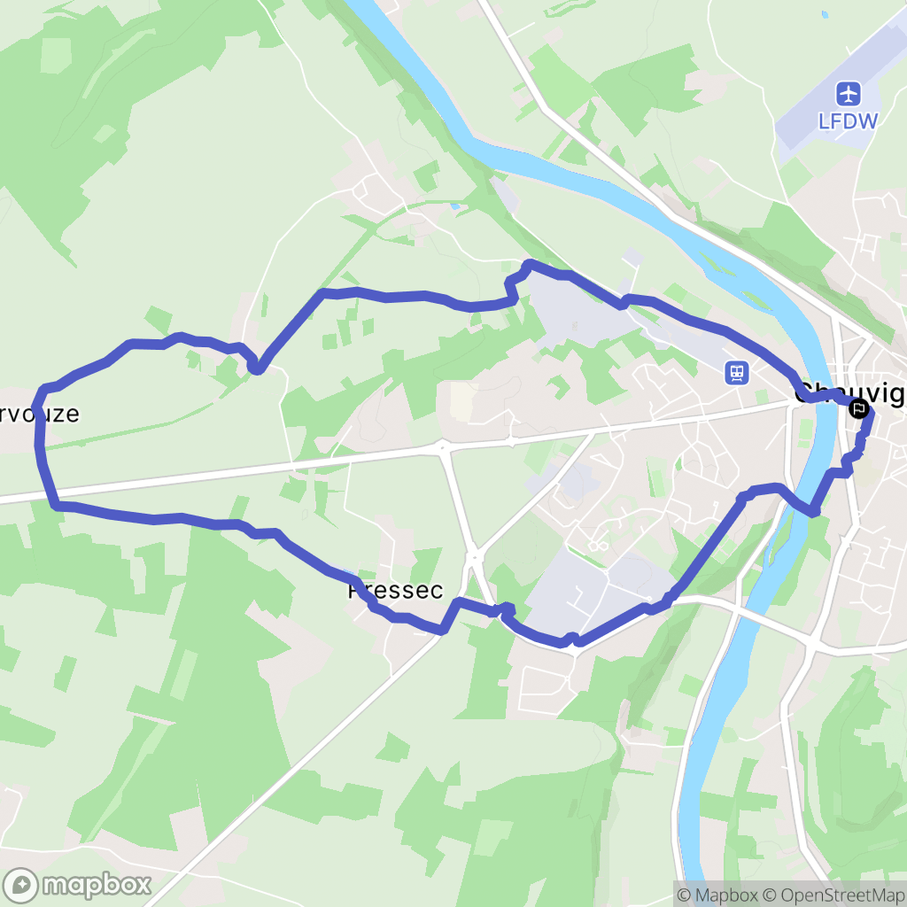 Chauvigny : carte du parcours de randonnée - France