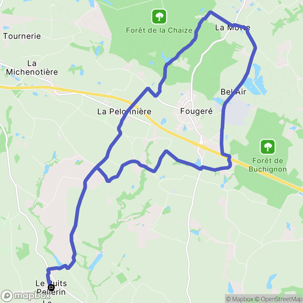 Thorigny : carte du parcours de randonnée - France