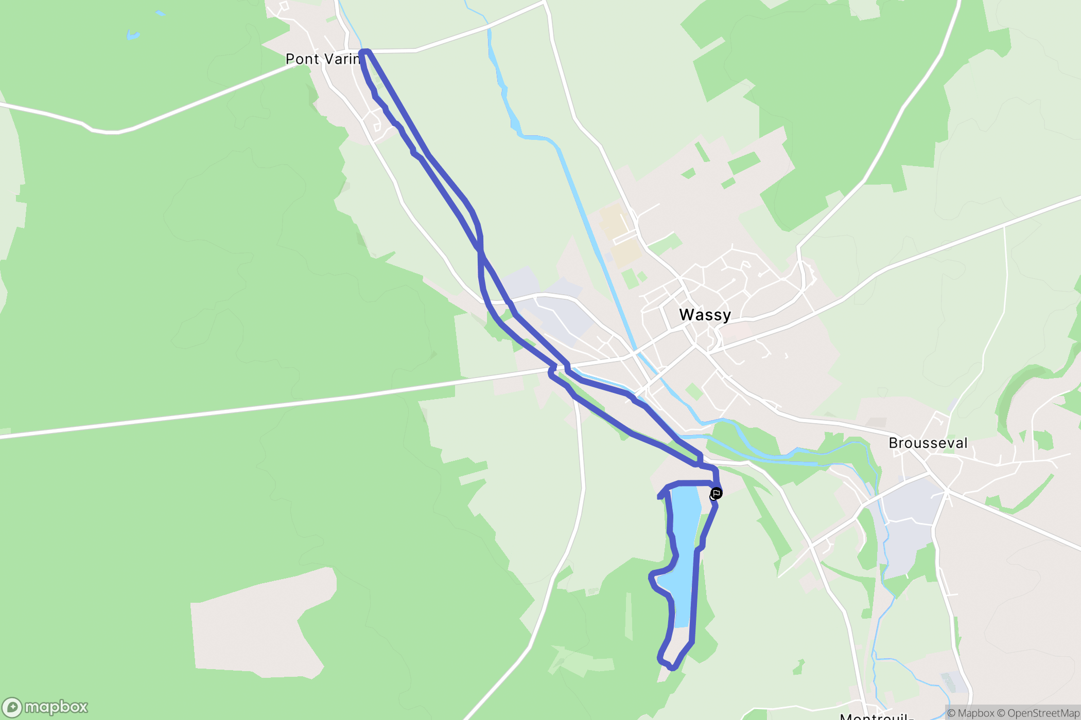 Wassy : carte du parcours de randonnée - France
