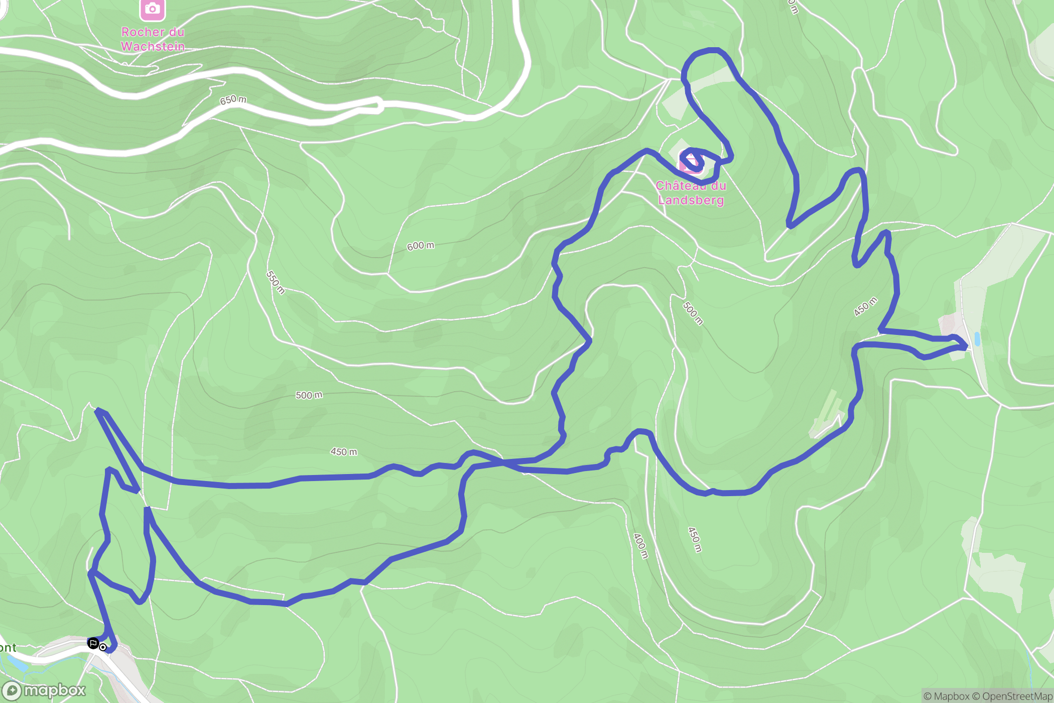 Barr : carte du parcours de randonnée - France