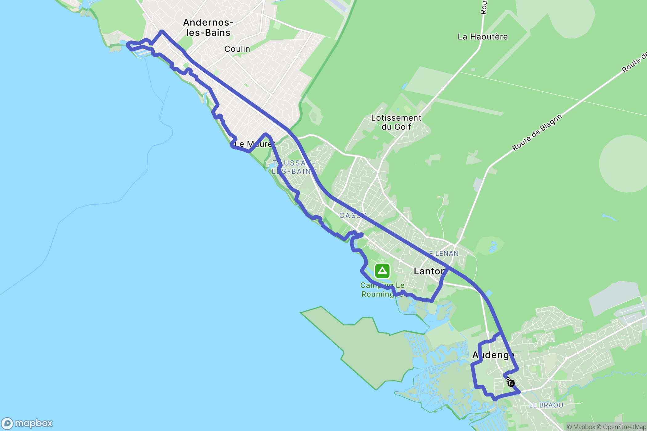 Audenge : carte du parcours de randonnée - France
