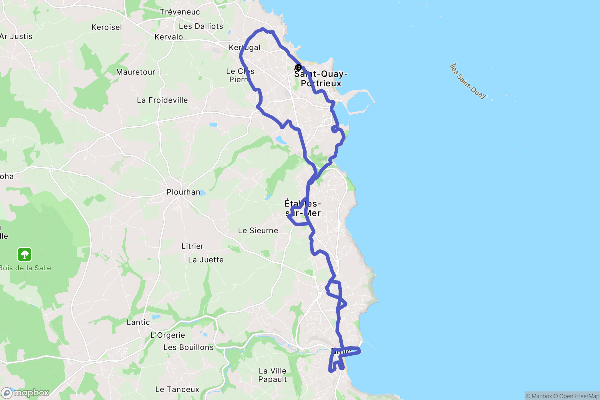 Saint-Quay-Portrieux : carte du parcours de randonnée - France