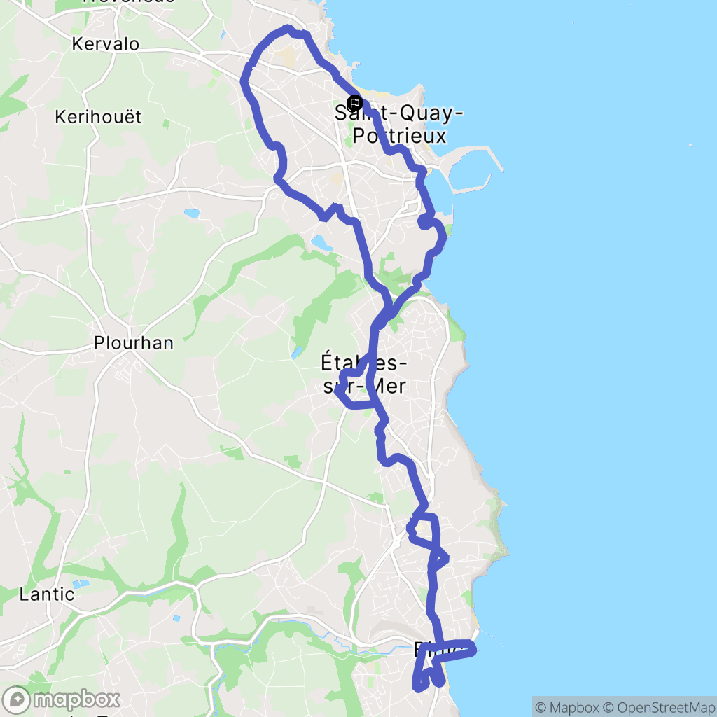 Saint-Quay-Portrieux : carte du parcours de randonnée - France