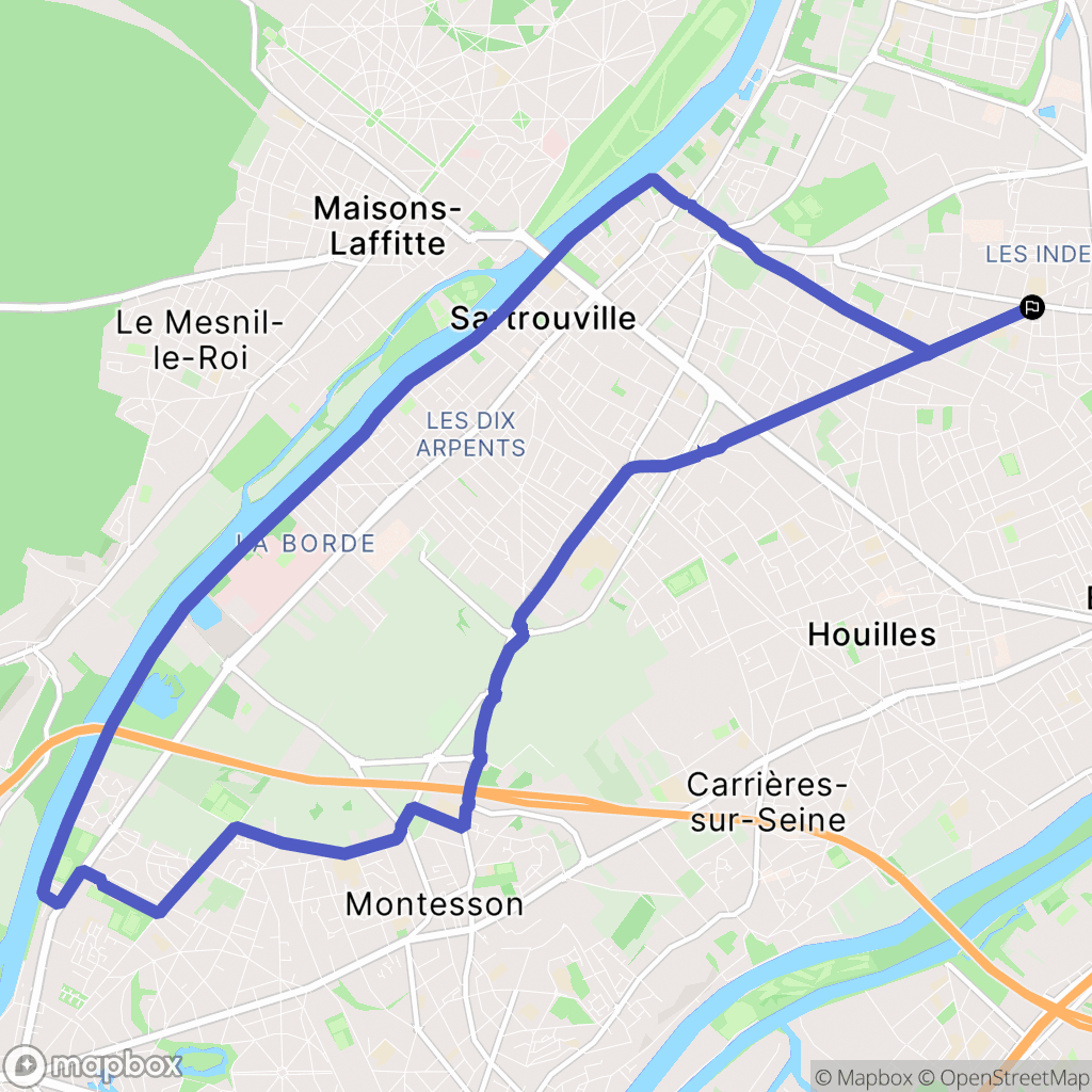 Sartrouville : carte du parcours de randonnée - France
