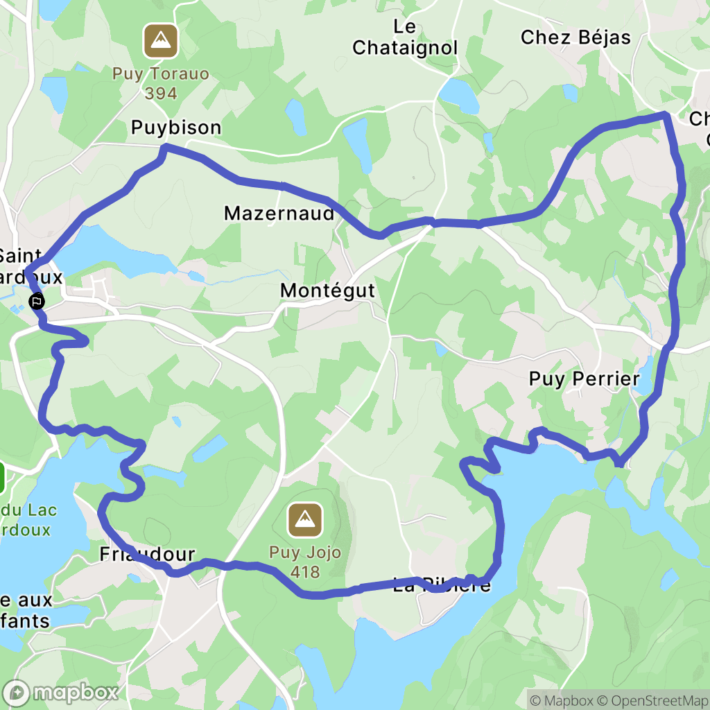 Saint-Pardoux-le-Lac : carte du parcours de randonnée - France