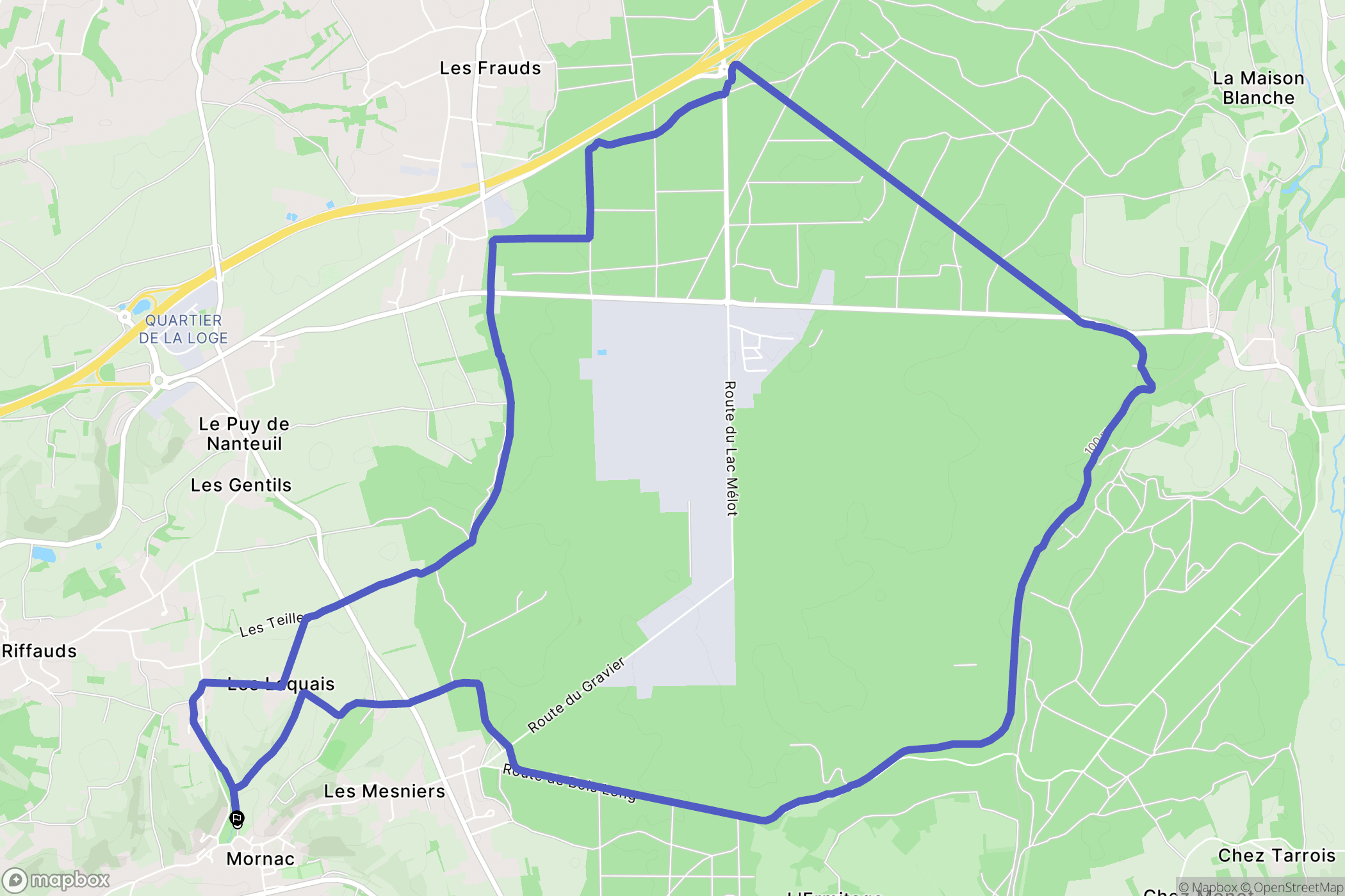 Mornac : carte du parcours de randonnée - France