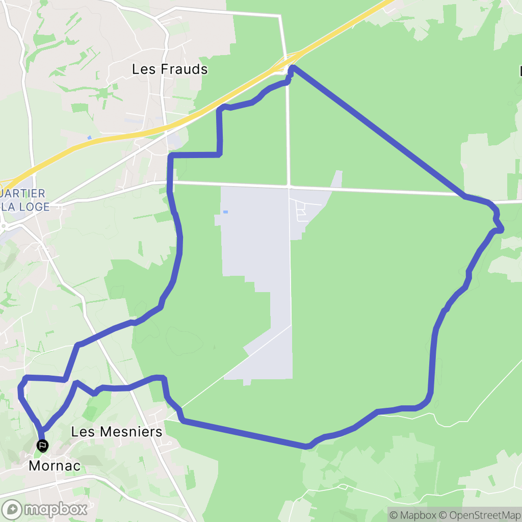 Mornac : carte du parcours de randonnée - France