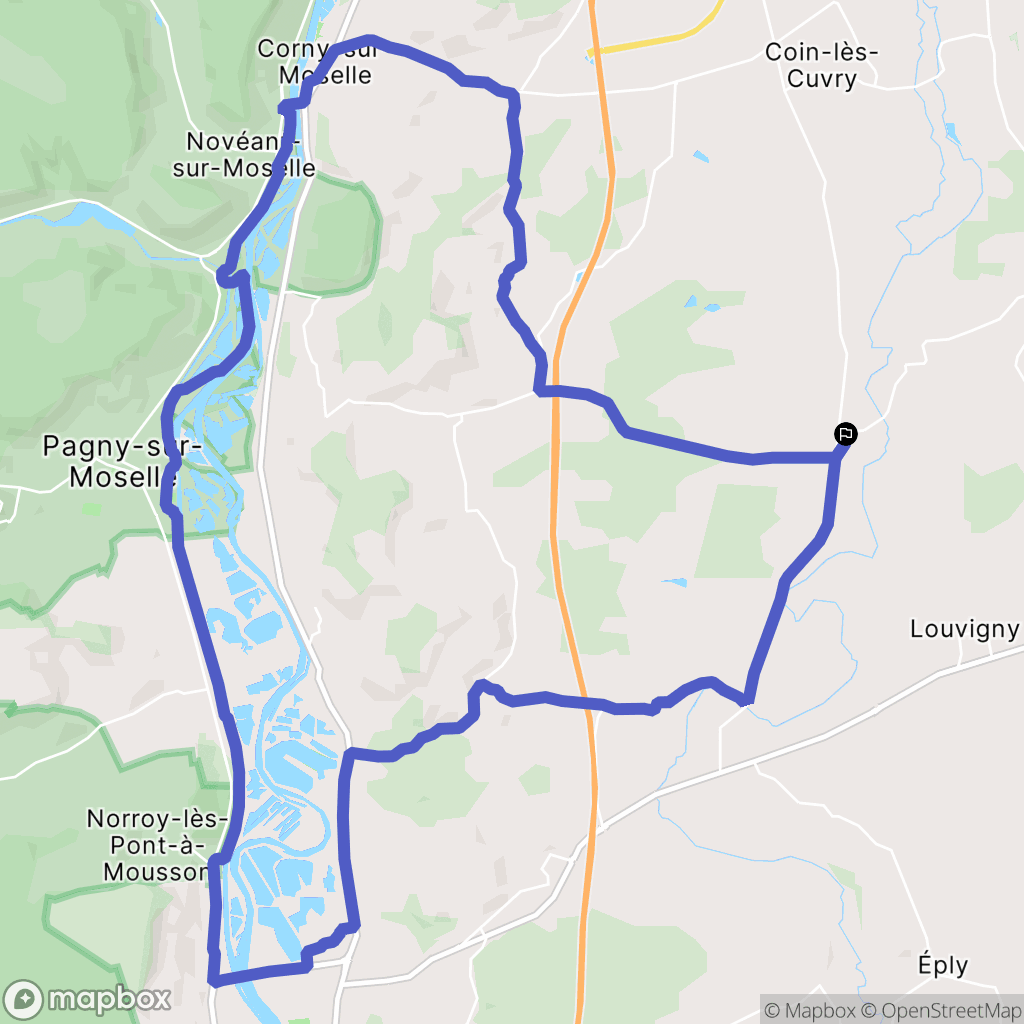 Sillegny : carte du parcours de randonnée - France