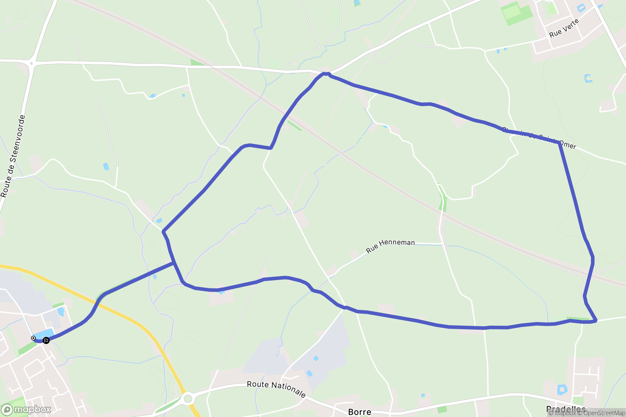Hazebrouck : carte du parcours de randonnée - France