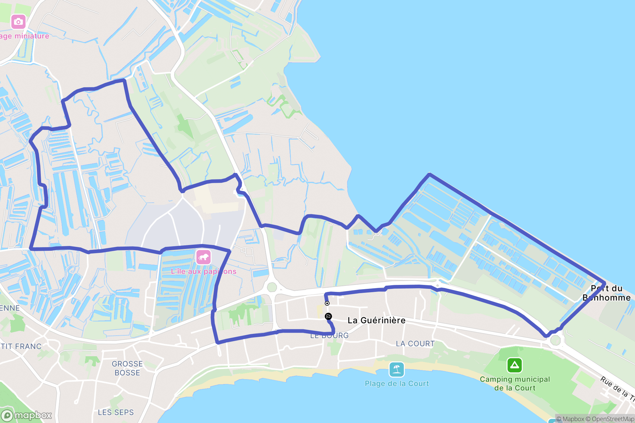 La Guérinière : carte du parcours de randonnée - France