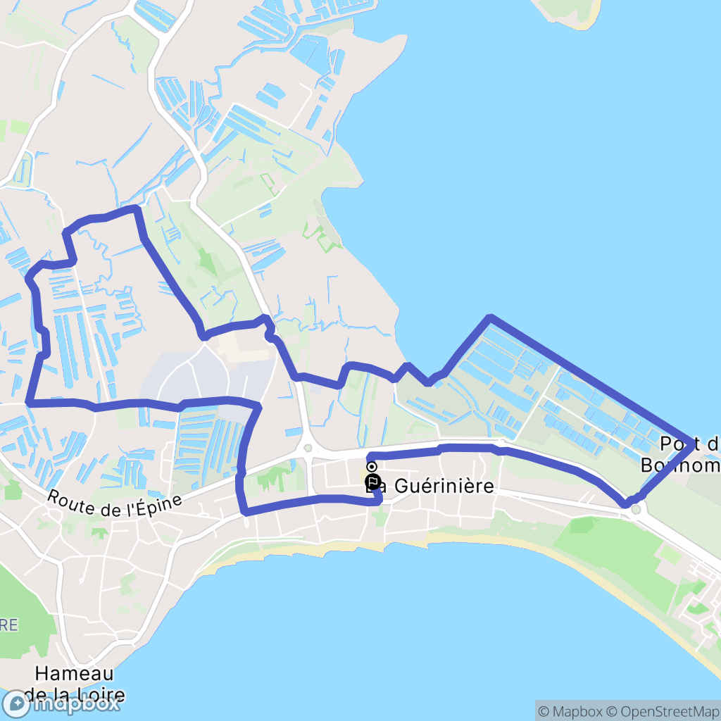 La Guérinière : carte du parcours de randonnée - France